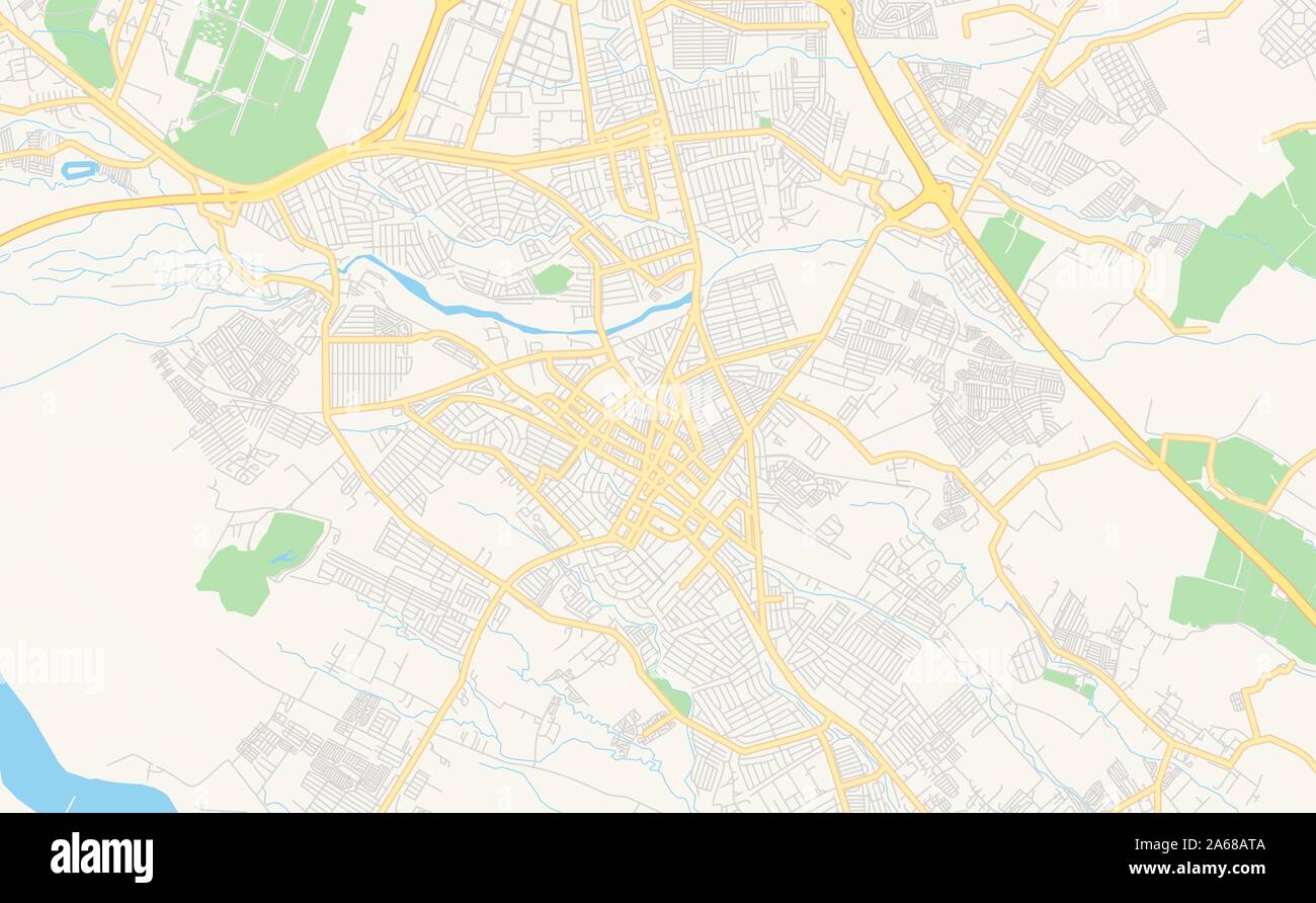 Versione stampabile cartina stradale di Angeles, Provincia Pampanga, Filippine. Mappa modello per uso aziendale. Illustrazione Vettoriale