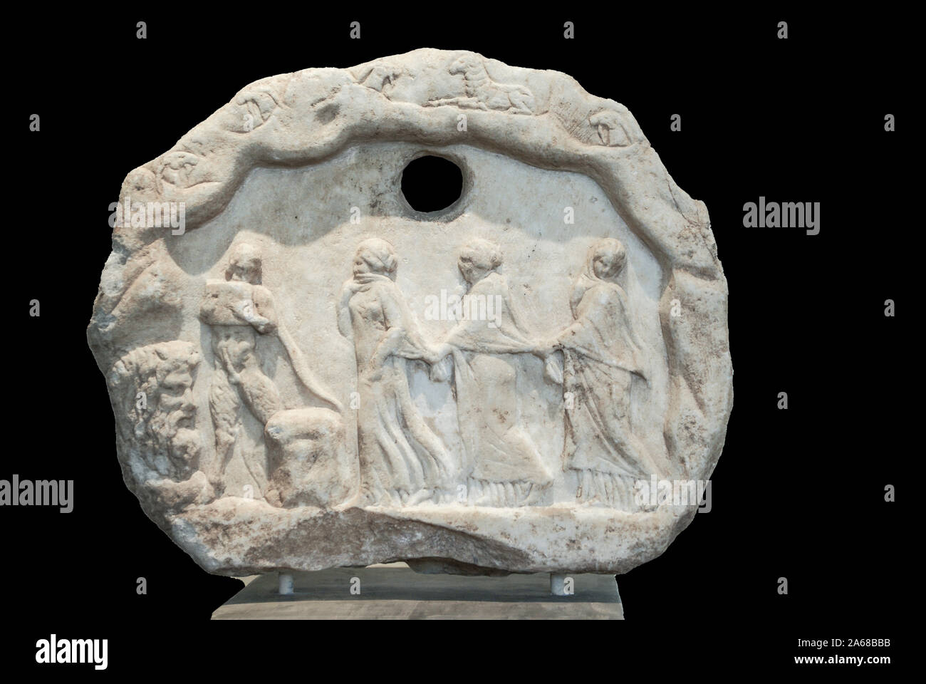 Stele funeraria-.Museo Archeologico Nazionale - Atene, Grecia Foto Stock