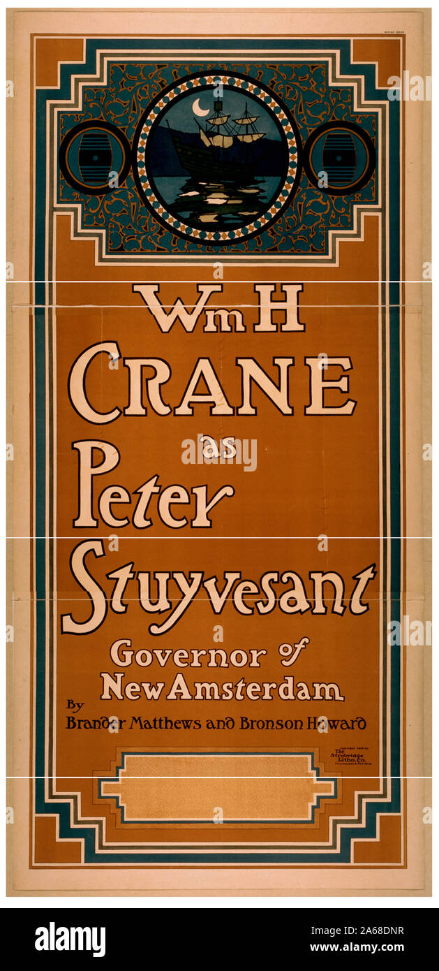 Wm. H. Gru come Peter Stuyvesant, governatore di New Amsterdam da Brander Matthews & Bronson Howard. Foto Stock