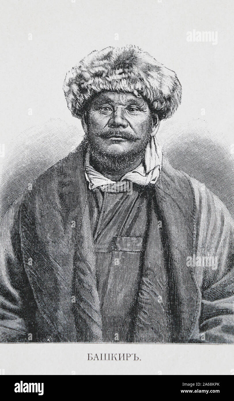 Bashkir. Incisione del XIX secolo. Foto Stock