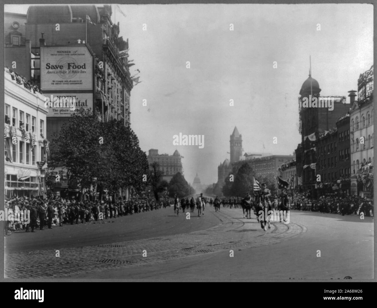 La prima guerra mondiale: Home proveniente sfilata di prima divisione, Washington D.C. Foto Stock
