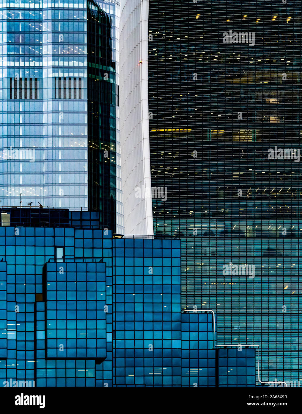 Grafica astratta foto di walkie talkie e altri edifici a Londra, Regno Unito. Foto Stock