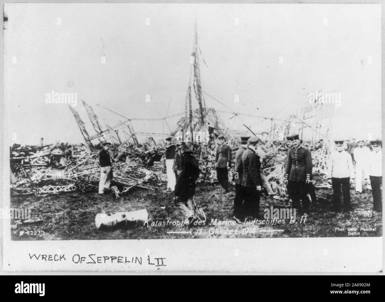 Relitto di navale tedesco dirigibile L.2, Ottobre 17, 1913 Foto Stock