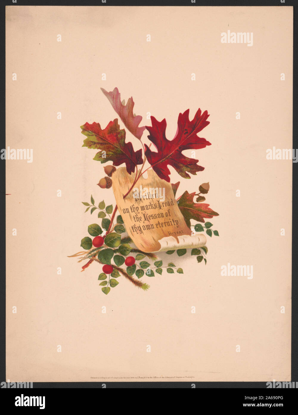 Scritto sulle tue opere, ho letto la lezione del tuo eternità, Bryant / dopo la sig.ra O.E. Whitney. Foto Stock