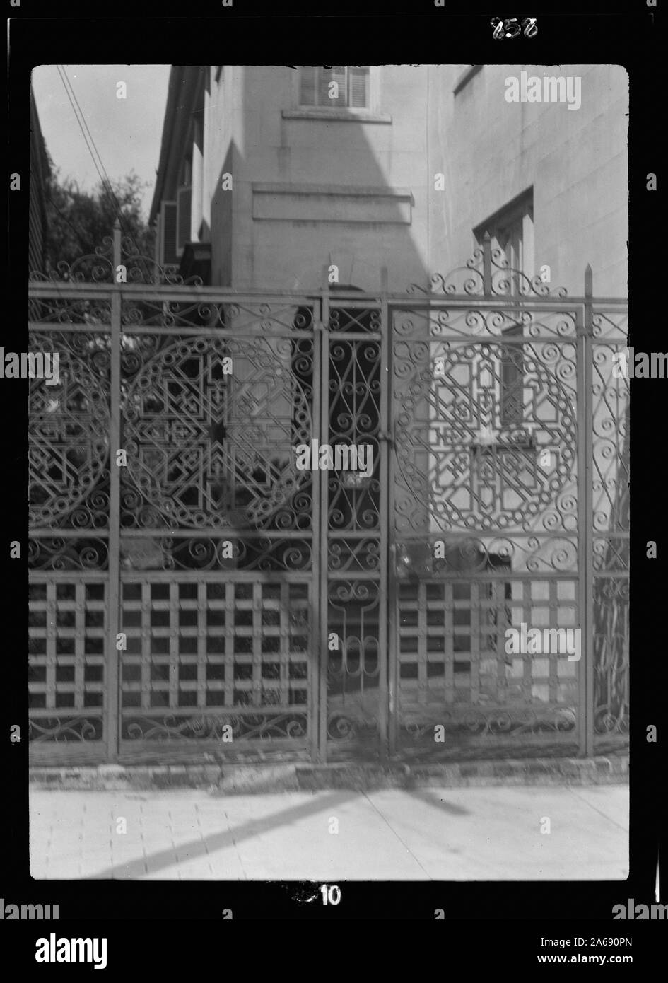 Ferro battuto gate a 27 sale Street, Charleston, Carolina del Sud Foto Stock