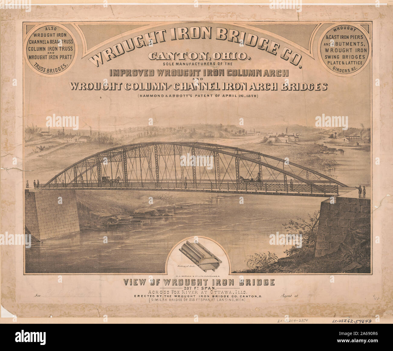 Ferro battuto Bridge Co., Canton, Ohio vista di ferro battuto bridge / / W.J. Morgan & Co. lith., Cleveland, O. Foto Stock