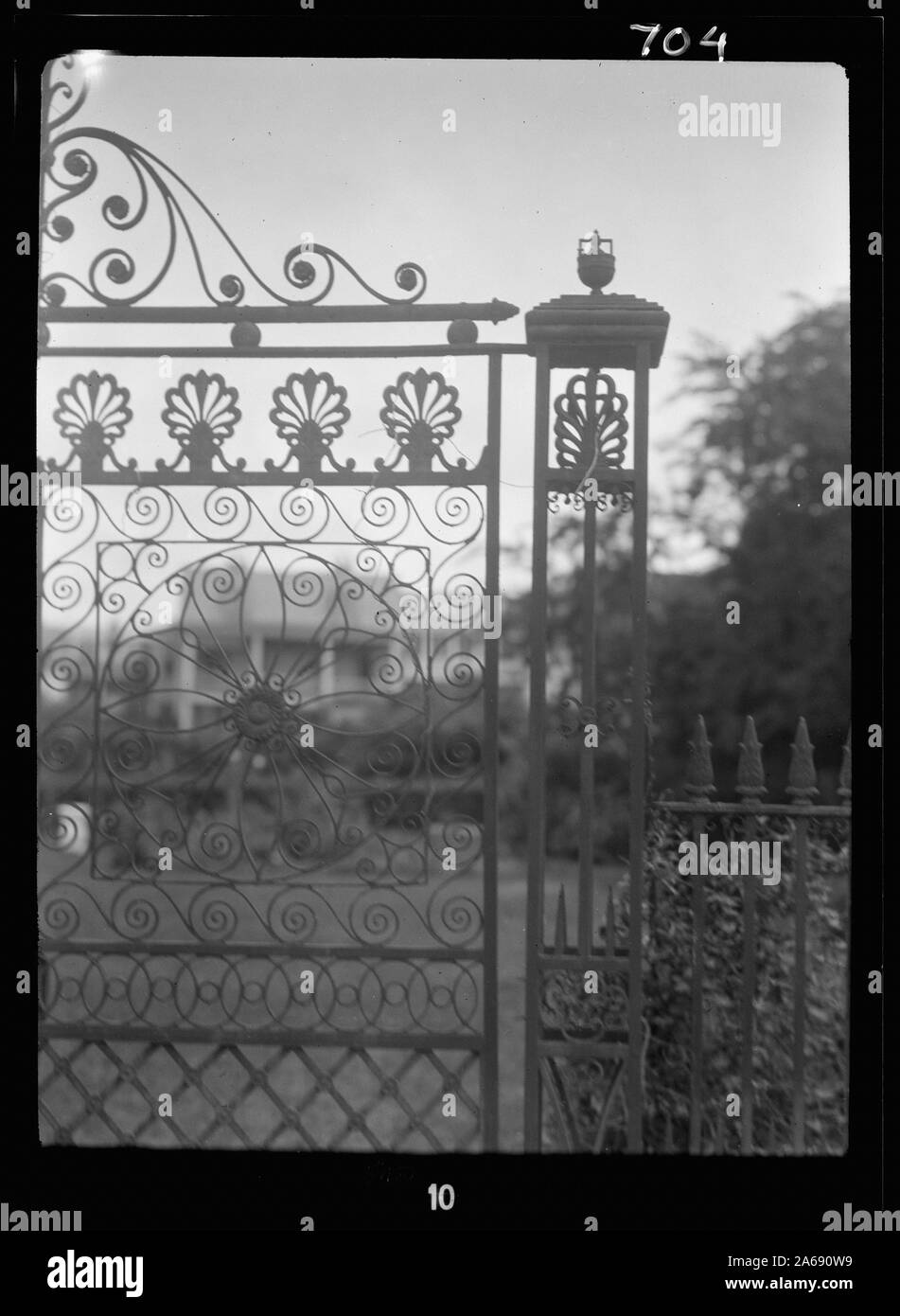 Cancellata in ferro battuto, New Orleans o Charleston, Carolina del Sud Foto Stock