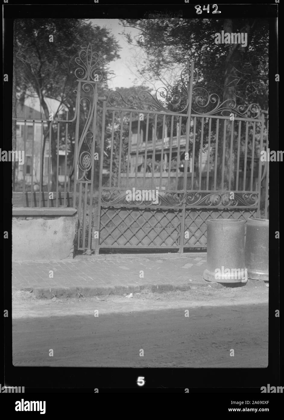 Cancellata in ferro battuto, New Orleans o Charleston, Carolina del Sud Foto Stock