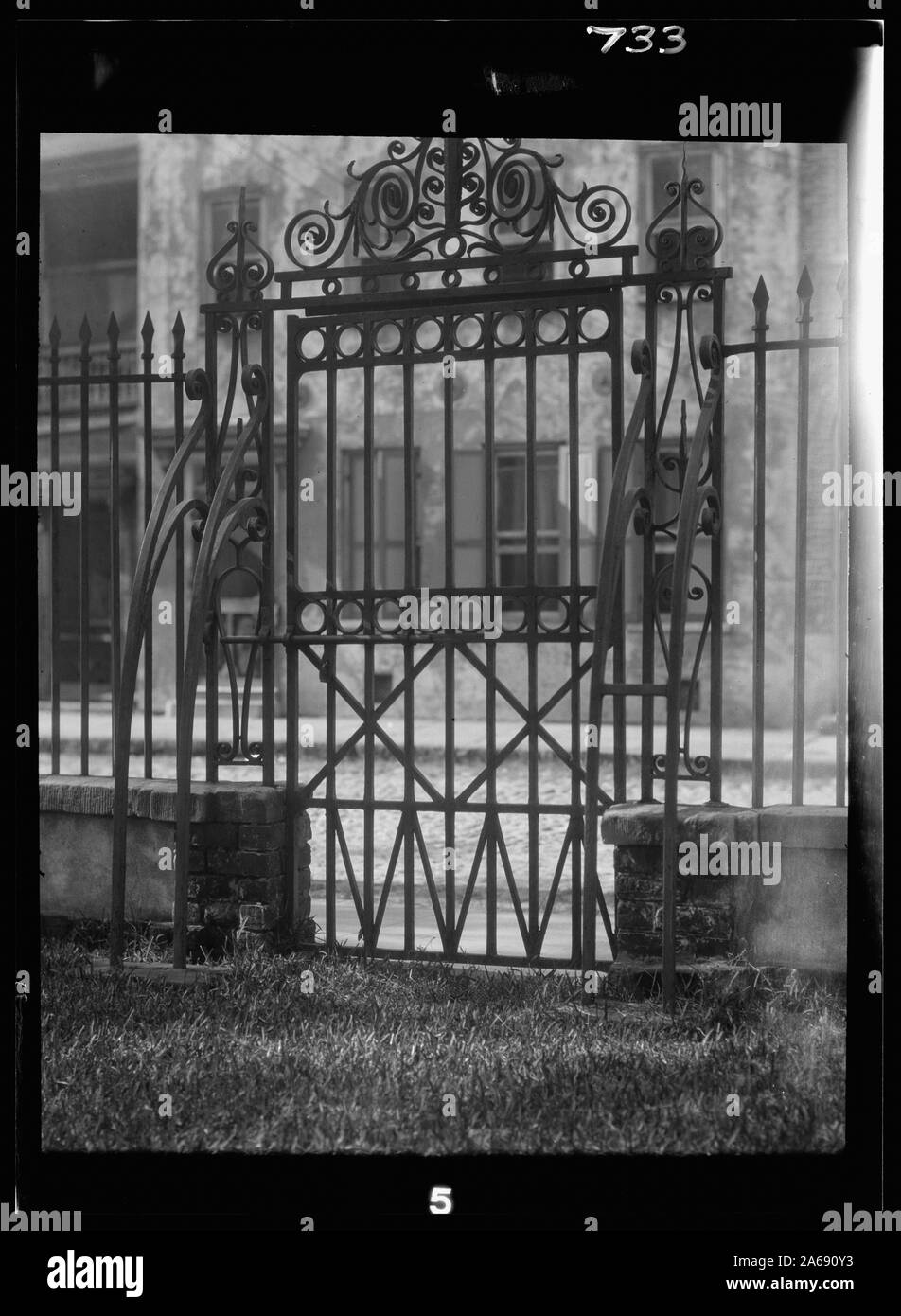 Cancellata in ferro battuto, New Orleans o Charleston, Carolina del Sud Foto Stock