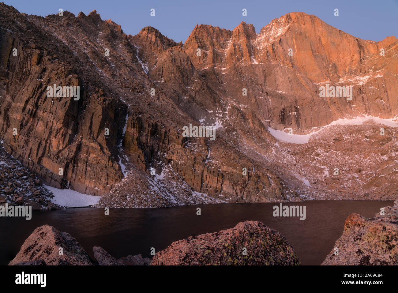 Longs Peak, Rocky Mountain National Park. Estes Park, Colorado. Foto Stock