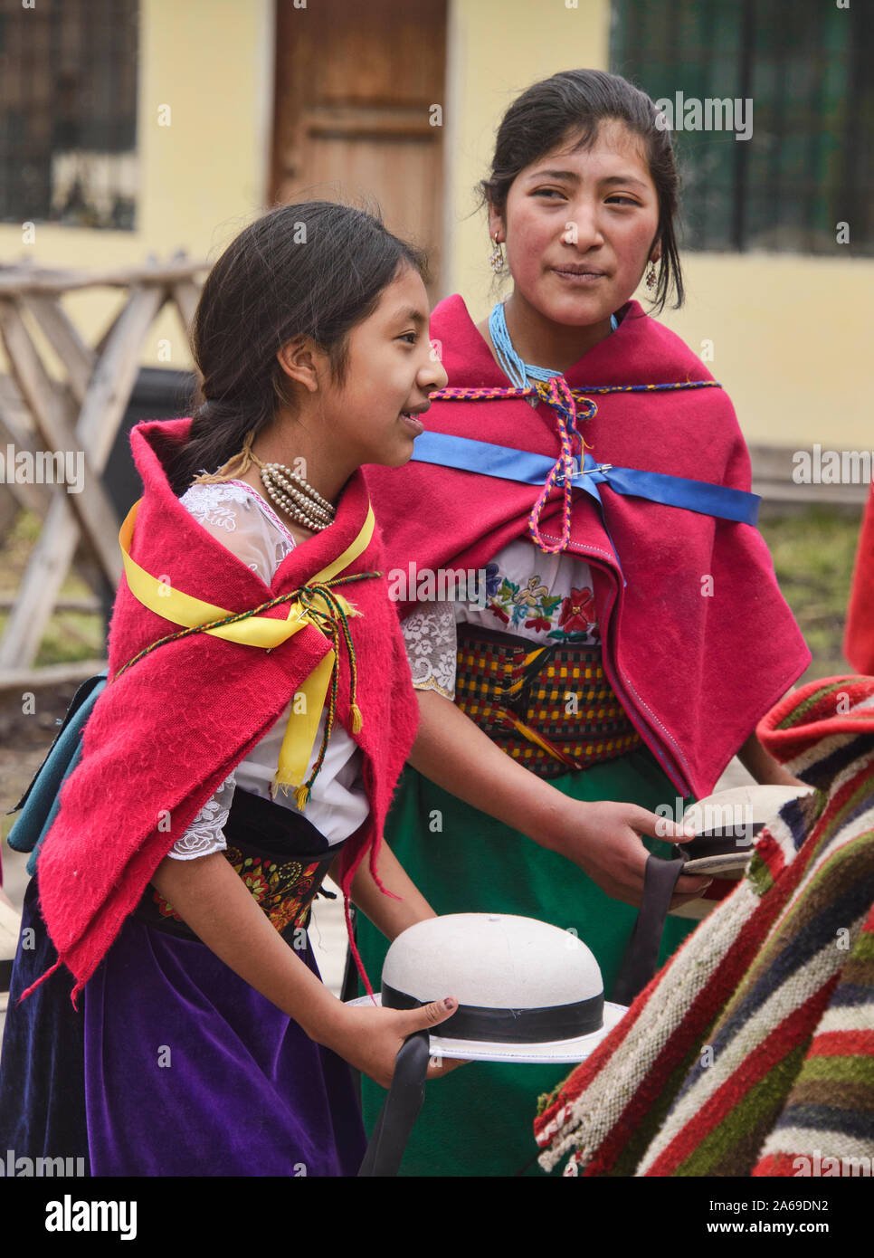 Ritratto di un indigeno highlander, Urbina, Ecuador Foto Stock