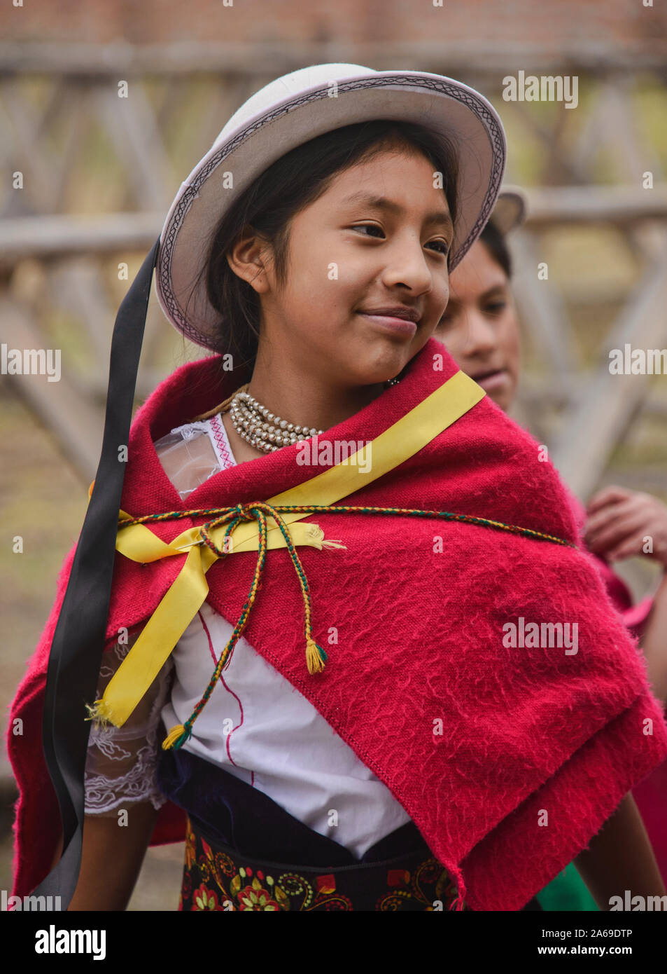 Ritratto di un indigeno highlander, Urbina, Ecuador Foto Stock