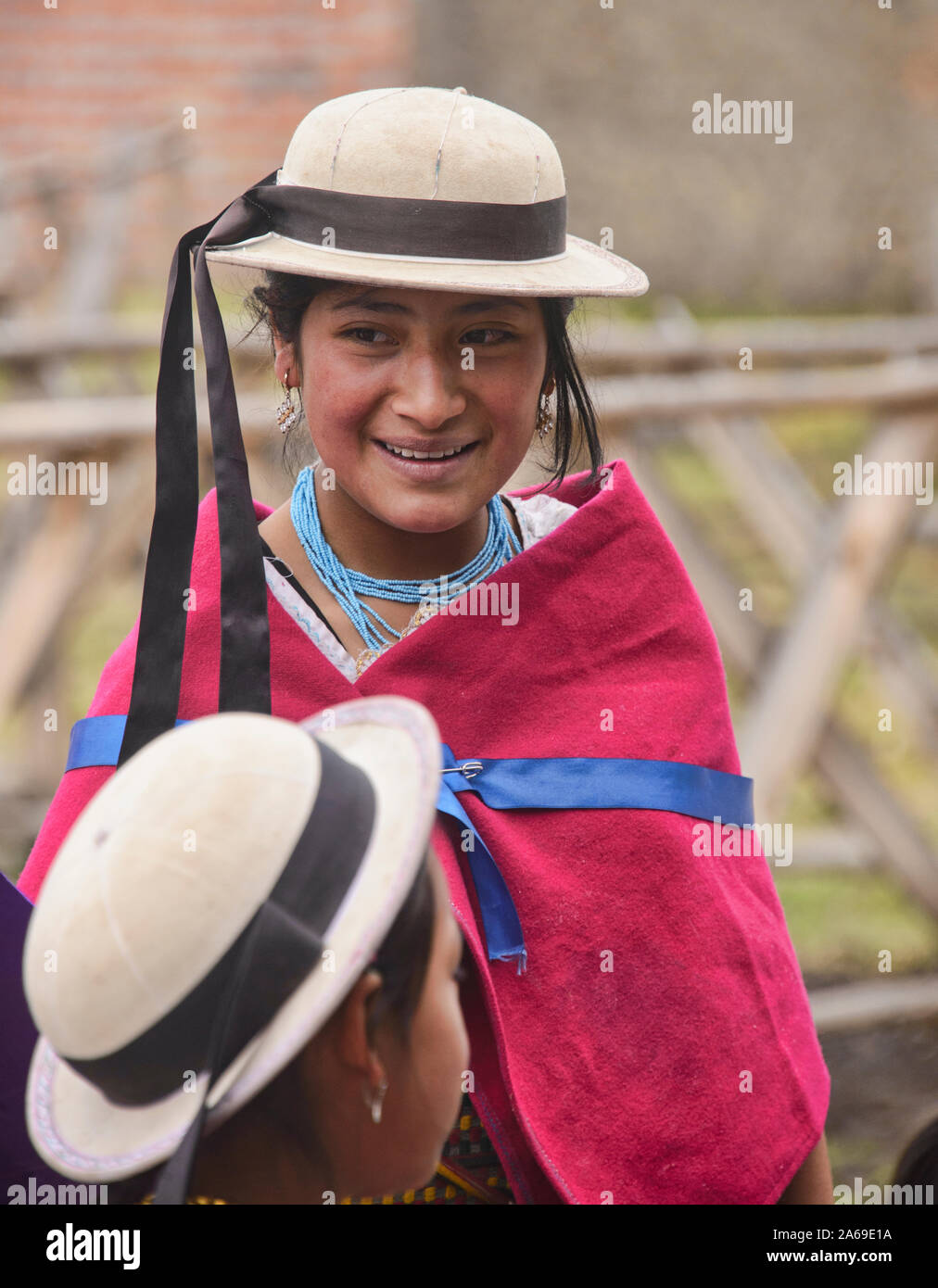 Ritratto di un indigeno highlander, Urbina, Ecuador Foto Stock