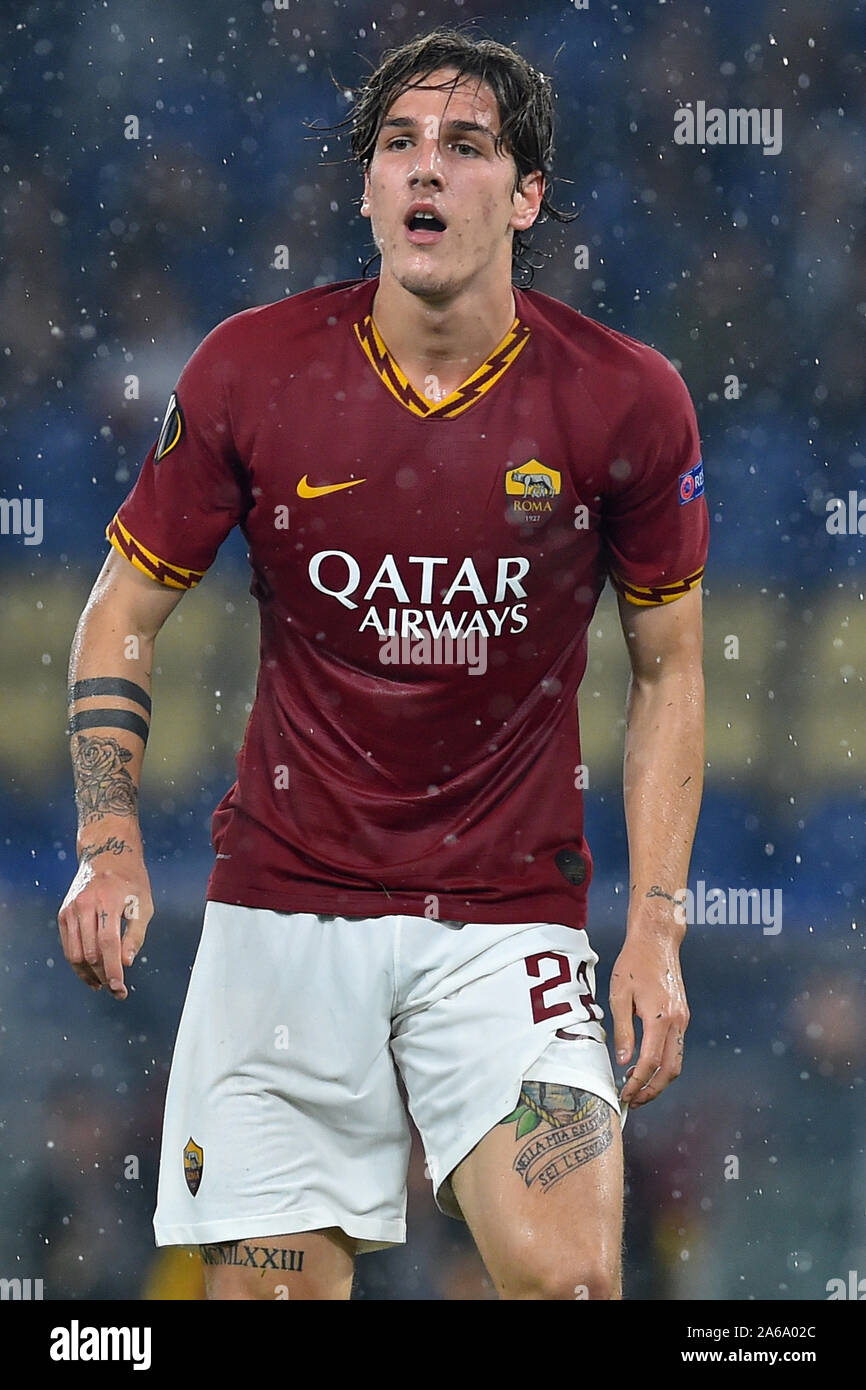 Roma, Italia. 25 ott 2019. Europa League terzo turno Roma v Borussia Monchengladbach. Stadio Olimpico di Roma (Italia), Ottobre 24th, 2019 Nicolo Zaniolo Credit: Indipendente Agenzia fotografica/Alamy Live News Foto Stock