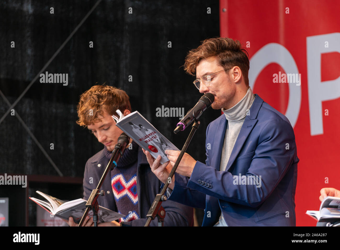 FRANKFURT AM MAIN, Germania - 20 Ottobre 2019: Die Lochis (Heiko und Roman Lochmann) a 71st Frankfurt Book Fair / Buchmesse Frankfurt Foto Stock