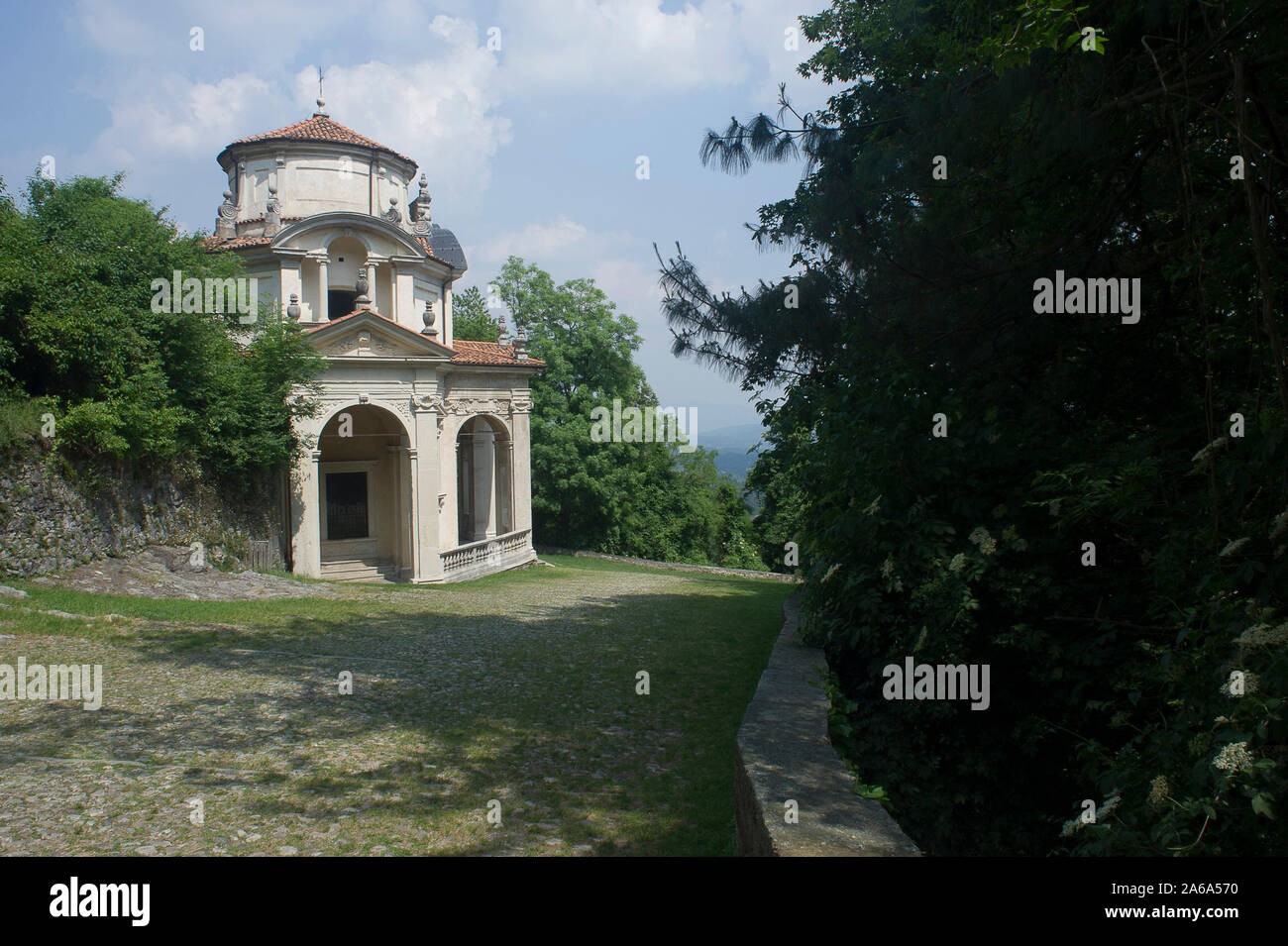 L'Italia, Lombardia, Varese. Via Sacra del Sacro Monte di Varese, patrimonio mondiale dell UNESCO. Sacro Monte di Varese, 5a cappella - Disputa di Gesù con i Medici Foto Stock