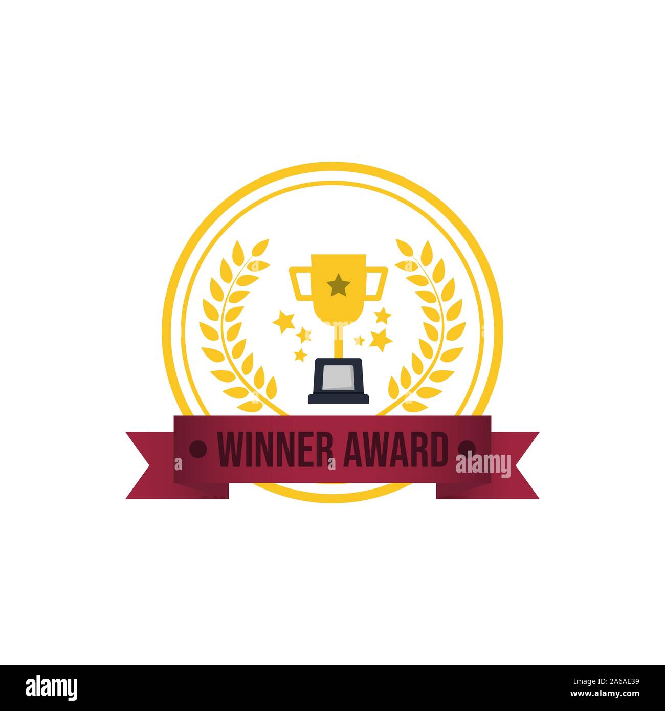 Golden award badge immagine vettoriale. Golden Award Winner emblema disegno vettoriale Illustrazione Vettoriale