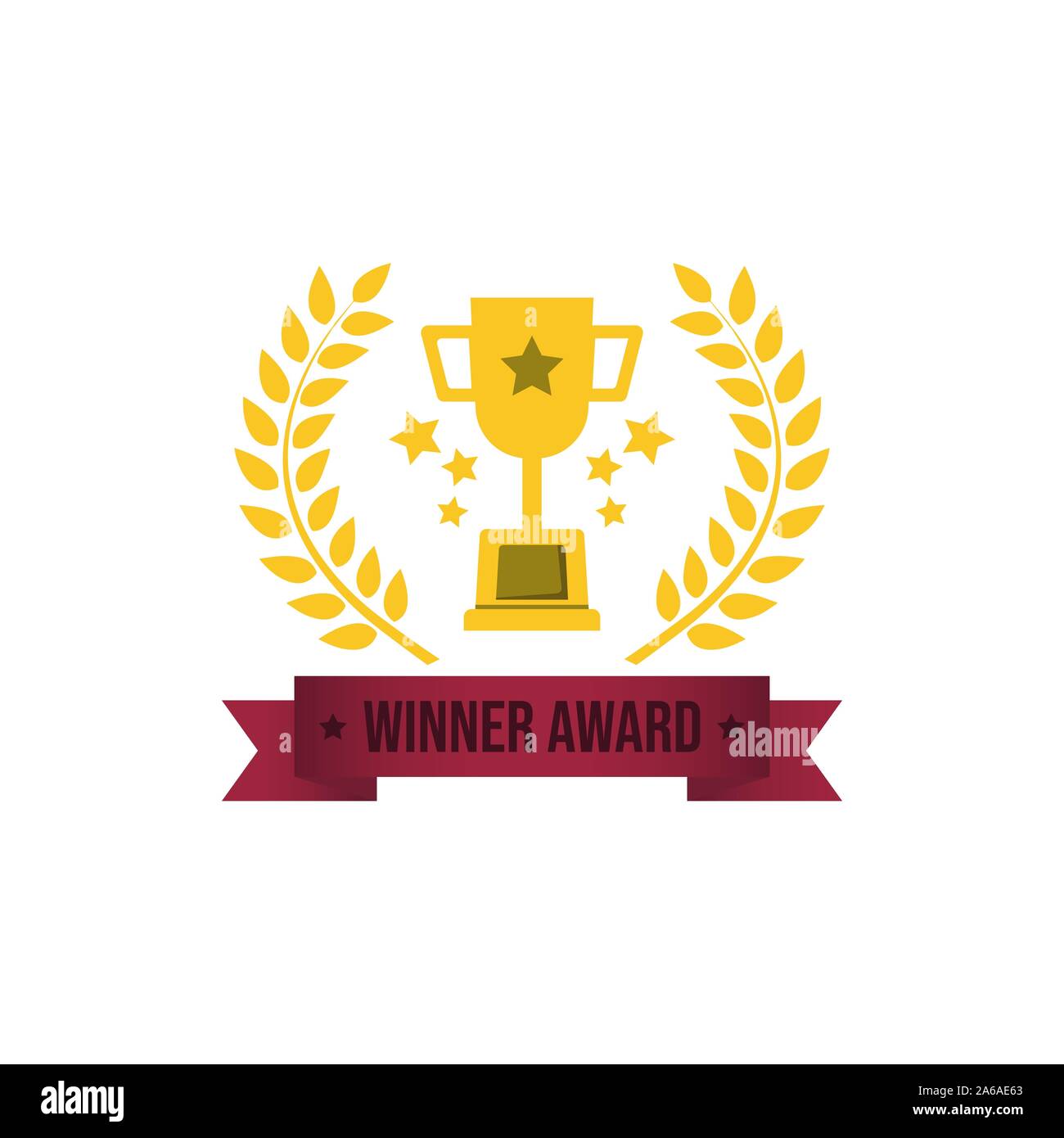 Golden award badge immagine vettoriale. Golden Award Winner emblema disegno vettoriale Illustrazione Vettoriale