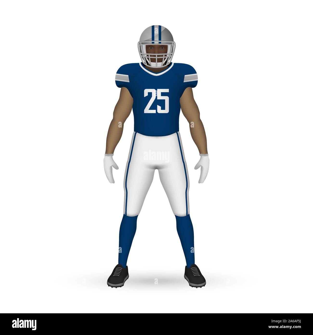 3D realistici giocatore di football americano, Kit di team di progettazione del modello di Dallas Cowboys; Illustrazione Vettoriale