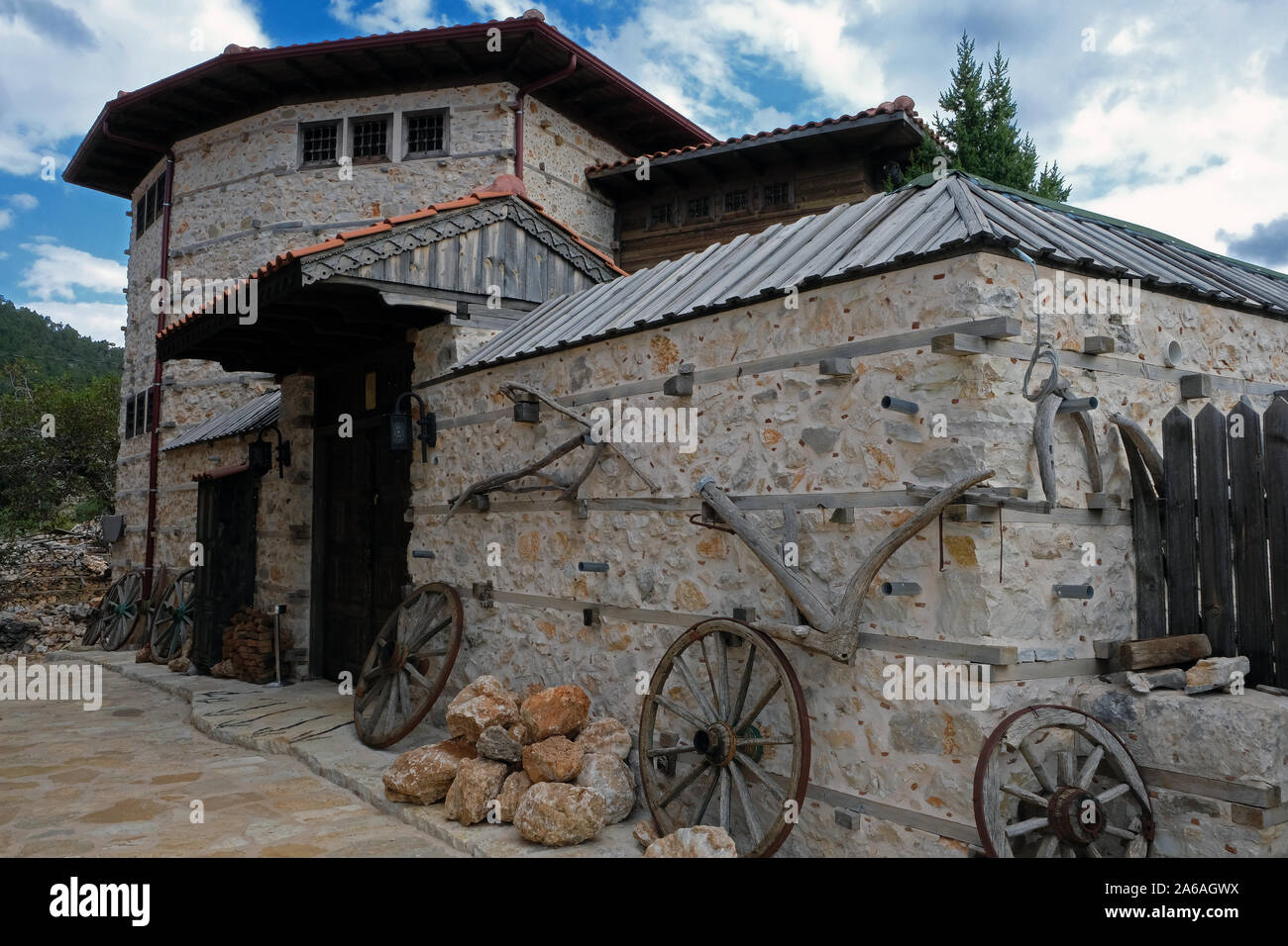 Case Düğmeli (abbottonata case) che hanno stile architettonico tradizionale di Anatolia Foto Stock