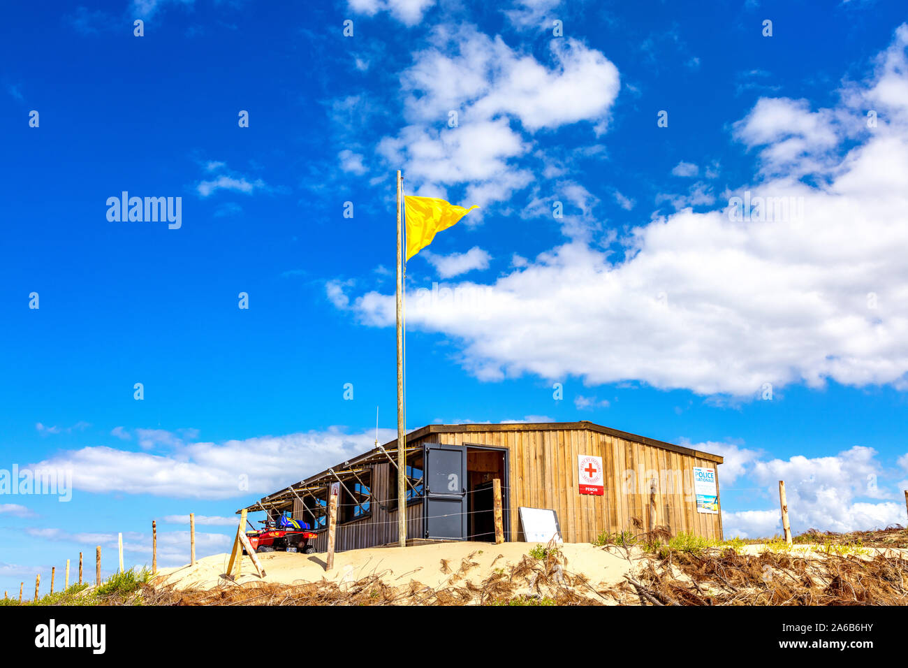 Seignosse, landes, francia - Salvataggio post Foto Stock