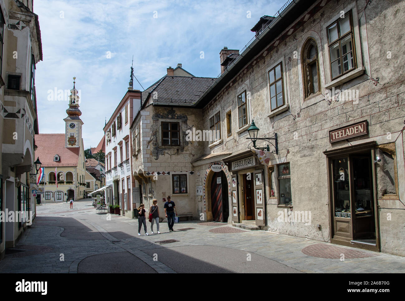 Mödling, capitale del distretto austriaco con lo stesso nome si trova 14 km a sud di Vienna, si trova nella Bassa Austria la zona industriale. Foto Stock