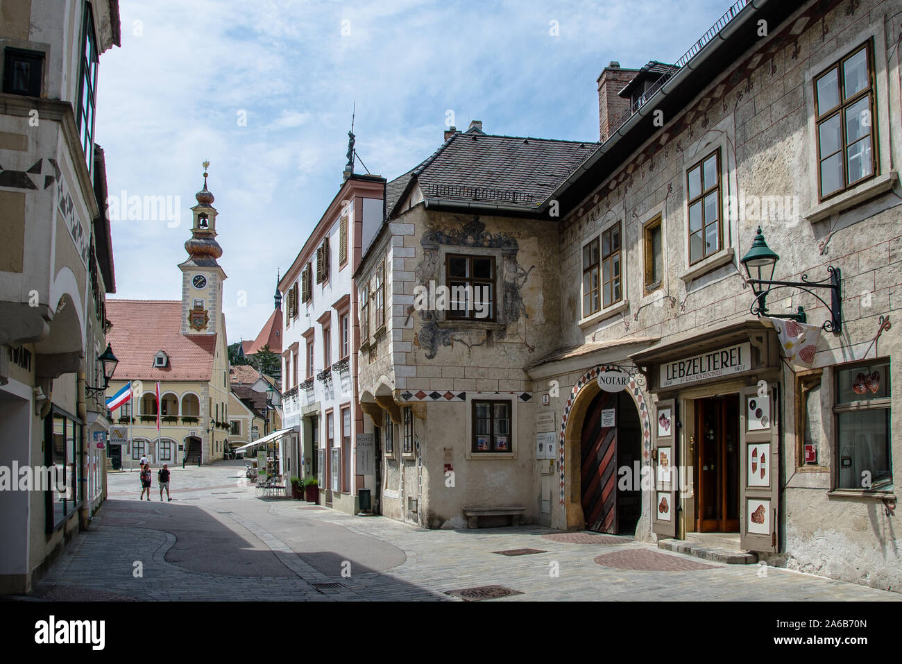 Mödling, capitale del distretto austriaco con lo stesso nome si trova 14 km a sud di Vienna, si trova nella Bassa Austria la zona industriale. Foto Stock
