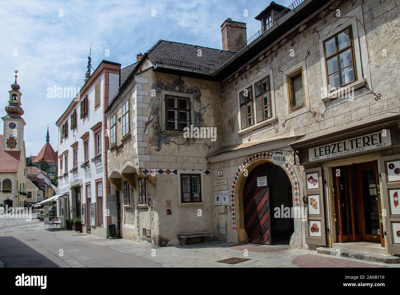 Mödling, capitale del distretto austriaco con lo stesso nome si trova 14 km a sud di Vienna, si trova nella Bassa Austria la zona industriale. Foto Stock