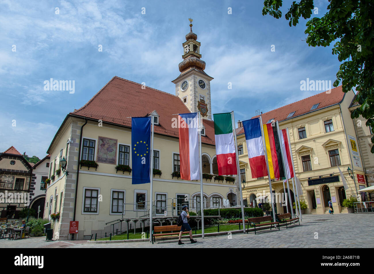 Mödling, capitale del distretto austriaco con lo stesso nome si trova 14 km a sud di Vienna, si trova nella Bassa Austria la zona industriale. Foto Stock