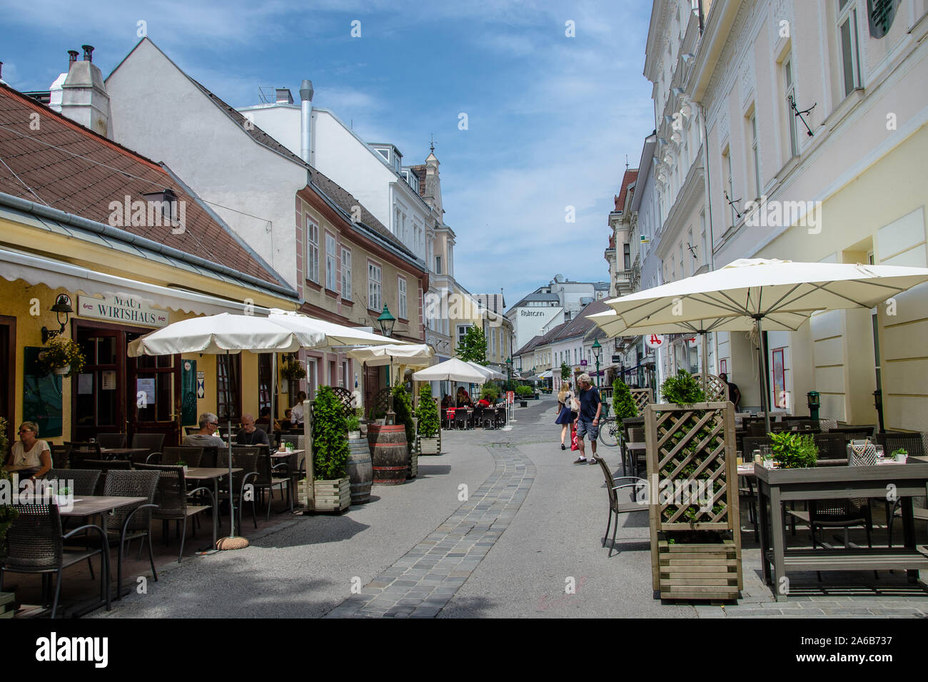 Mödling, capitale del distretto austriaco con lo stesso nome si trova 14 km a sud di Vienna, si trova nella Bassa Austria la zona industriale. Foto Stock