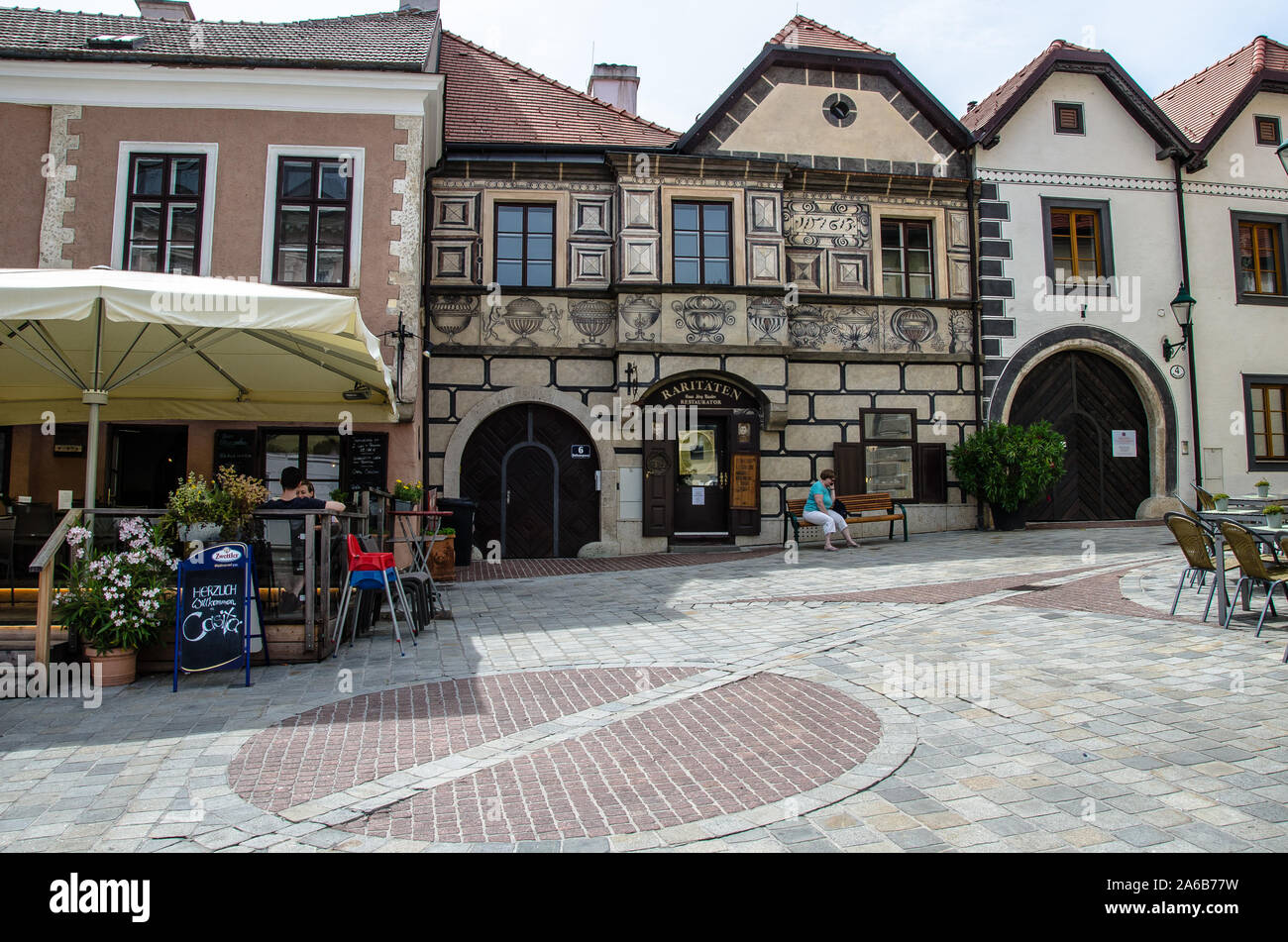 Mödling, capitale del distretto austriaco con lo stesso nome si trova 14 km a sud di Vienna, si trova nella Bassa Austria la zona industriale. Foto Stock