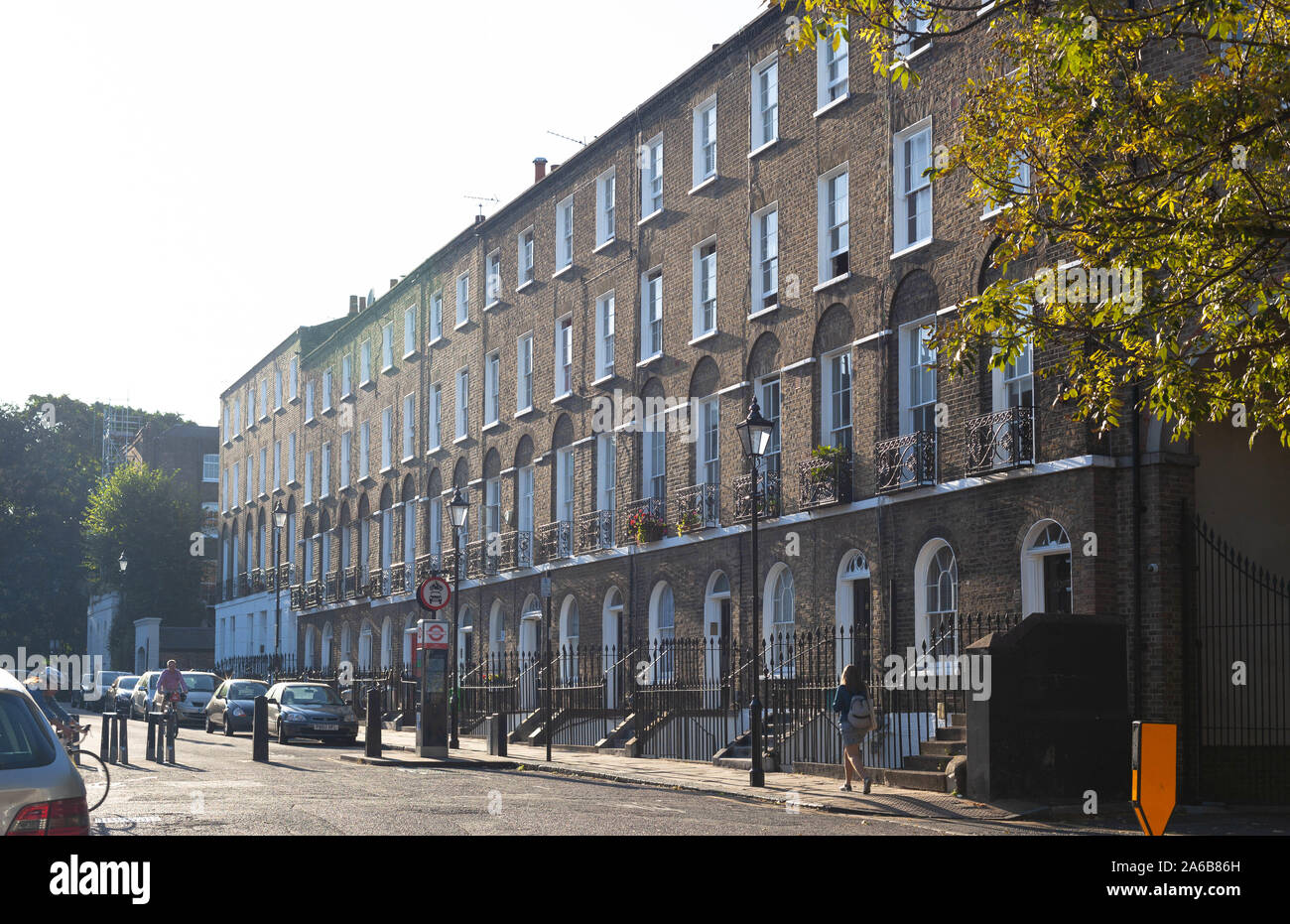 Blocco di appartamenti su Chadwell Street, Clerkenwell, London EC1, Inghilterra, Regno Unito. Foto Stock