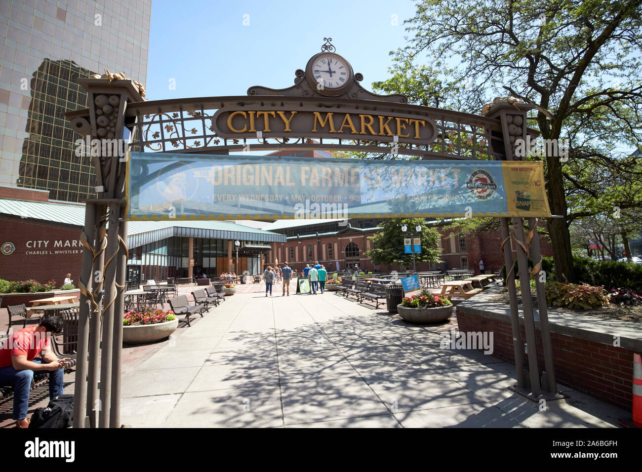 Indianapolis city ingresso sul mercato indiana USA Foto Stock