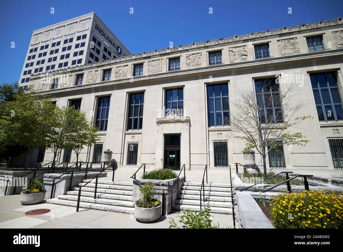 Lo stato dell'indiana Biblioteca e ufficio storico di Indianapolis in Indiana USA Foto Stock