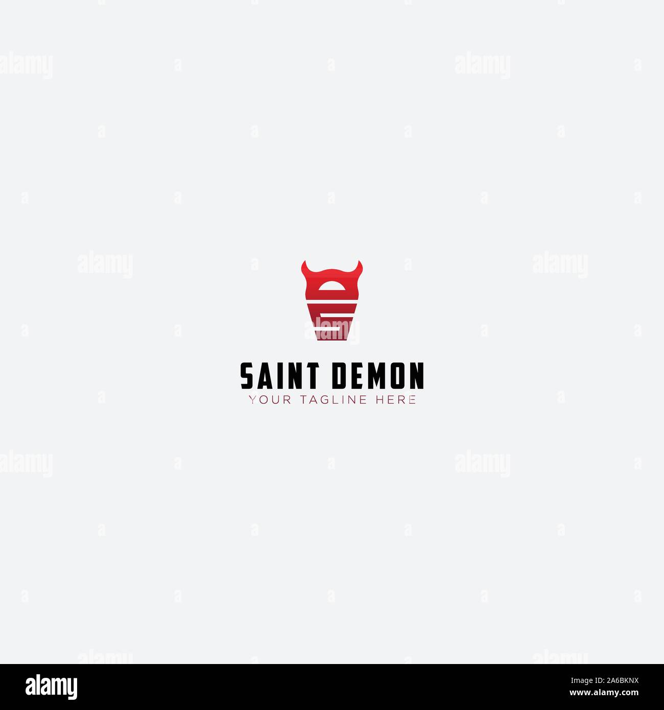 Saint demon logo con lettera iniziale S e D Illustrazione Vettoriale