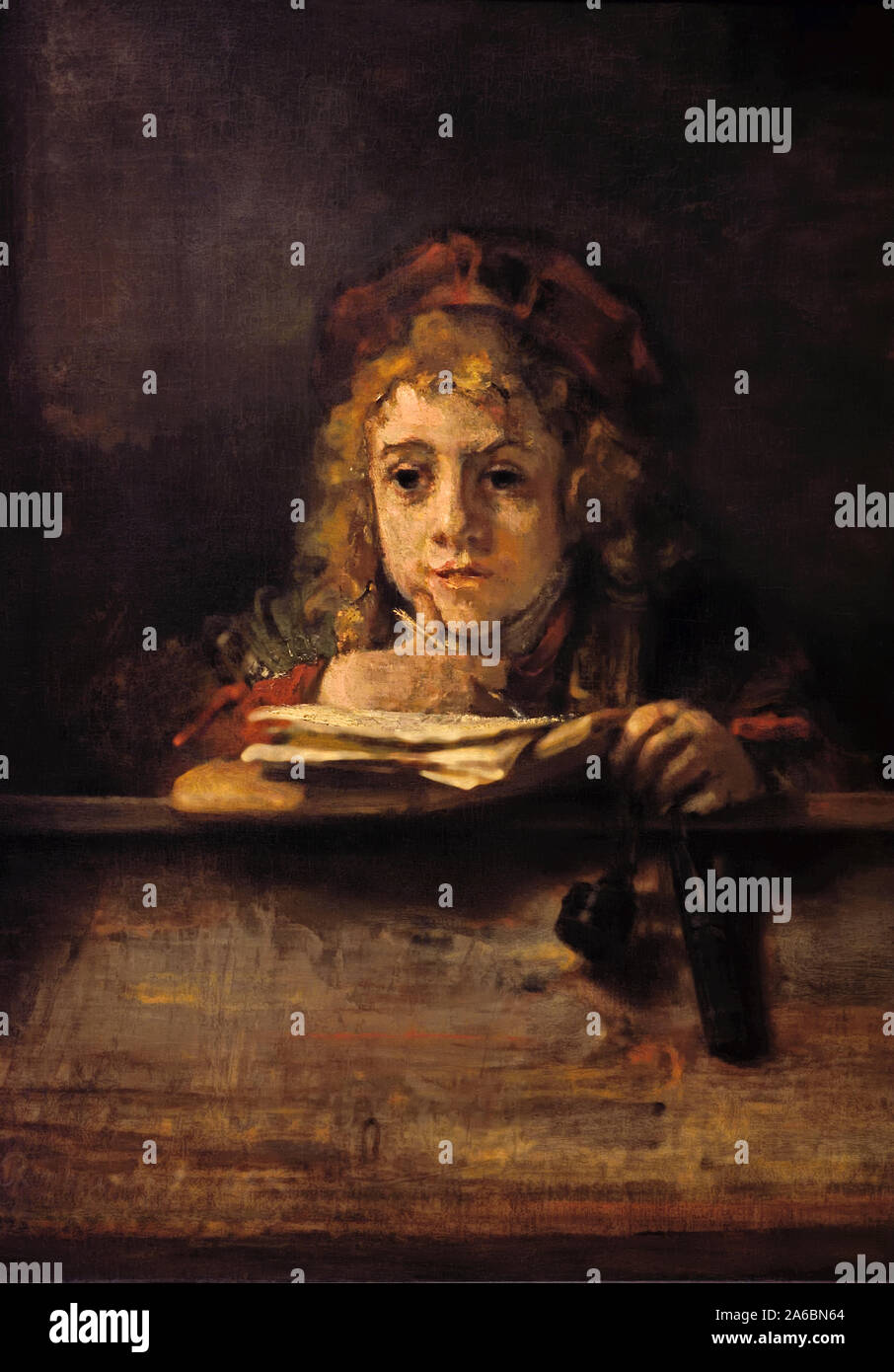 Tito al suo leggio 1665 Da Rembrandt Harmensz () Harmenszoon van Rijn 1606-1669 xvii secolo i Paesi Bassi olandese Holland, Foto Stock
