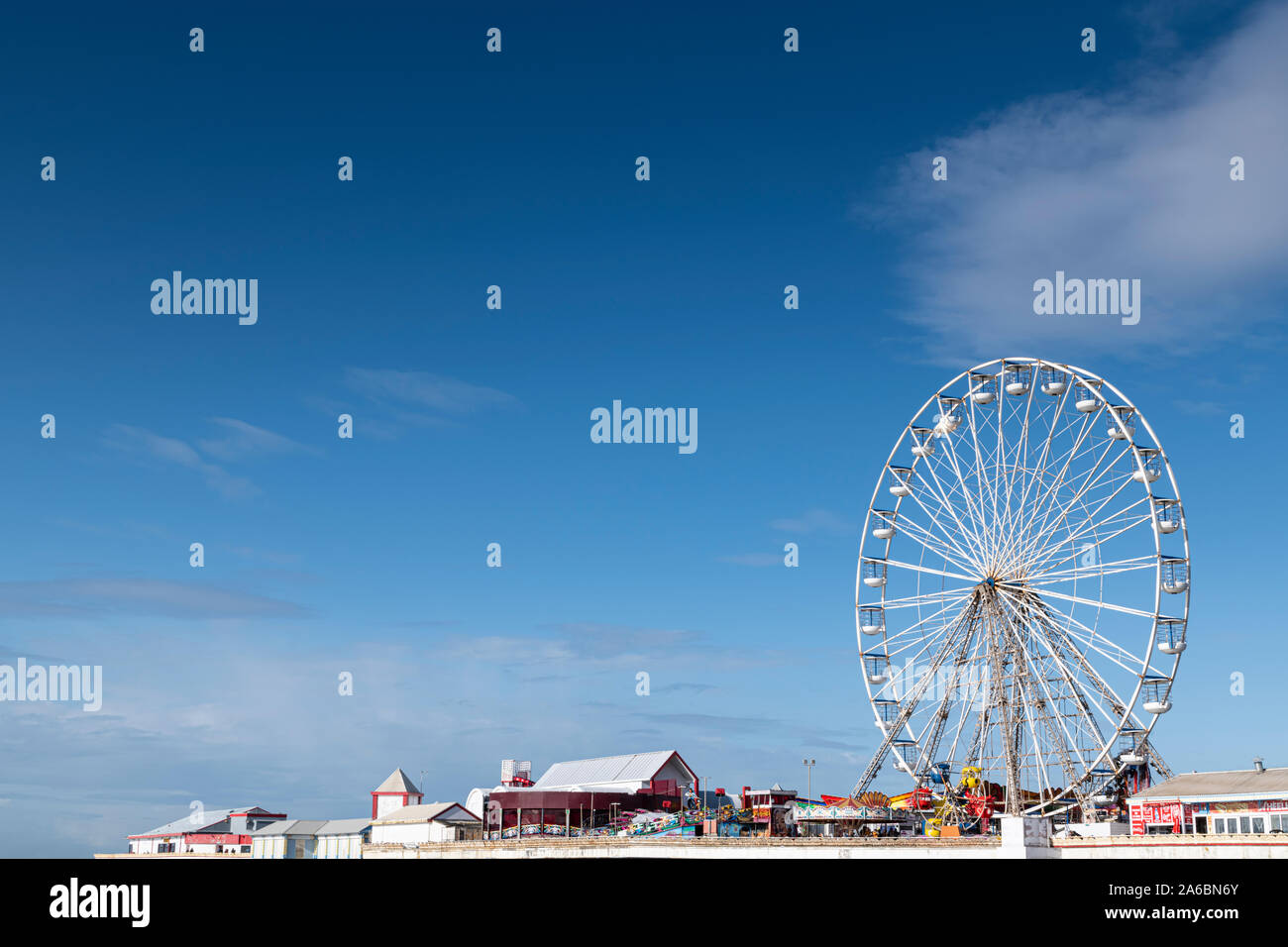 Central Pier di Blackpool, Lancashire, Regno Unito Foto Stock