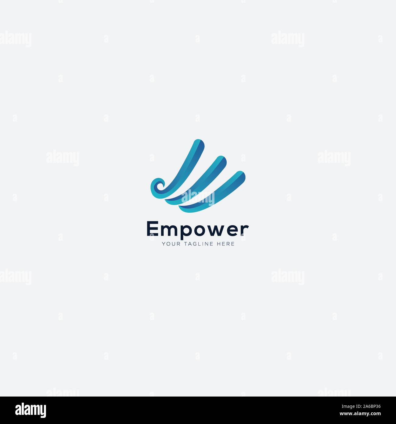 Empower Logo Design con partenza astratte e come la finanza Illustrazione Vettoriale