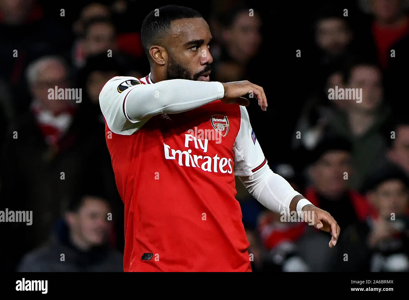 Alexandre Lacazette di Arsenal - Arsenal v Vitoria SC, UEFA Europa League - Gruppo F, Emirates Stadium, London, Regno Unito - 24 Ottobre 2019 solo uso editoriale Foto Stock