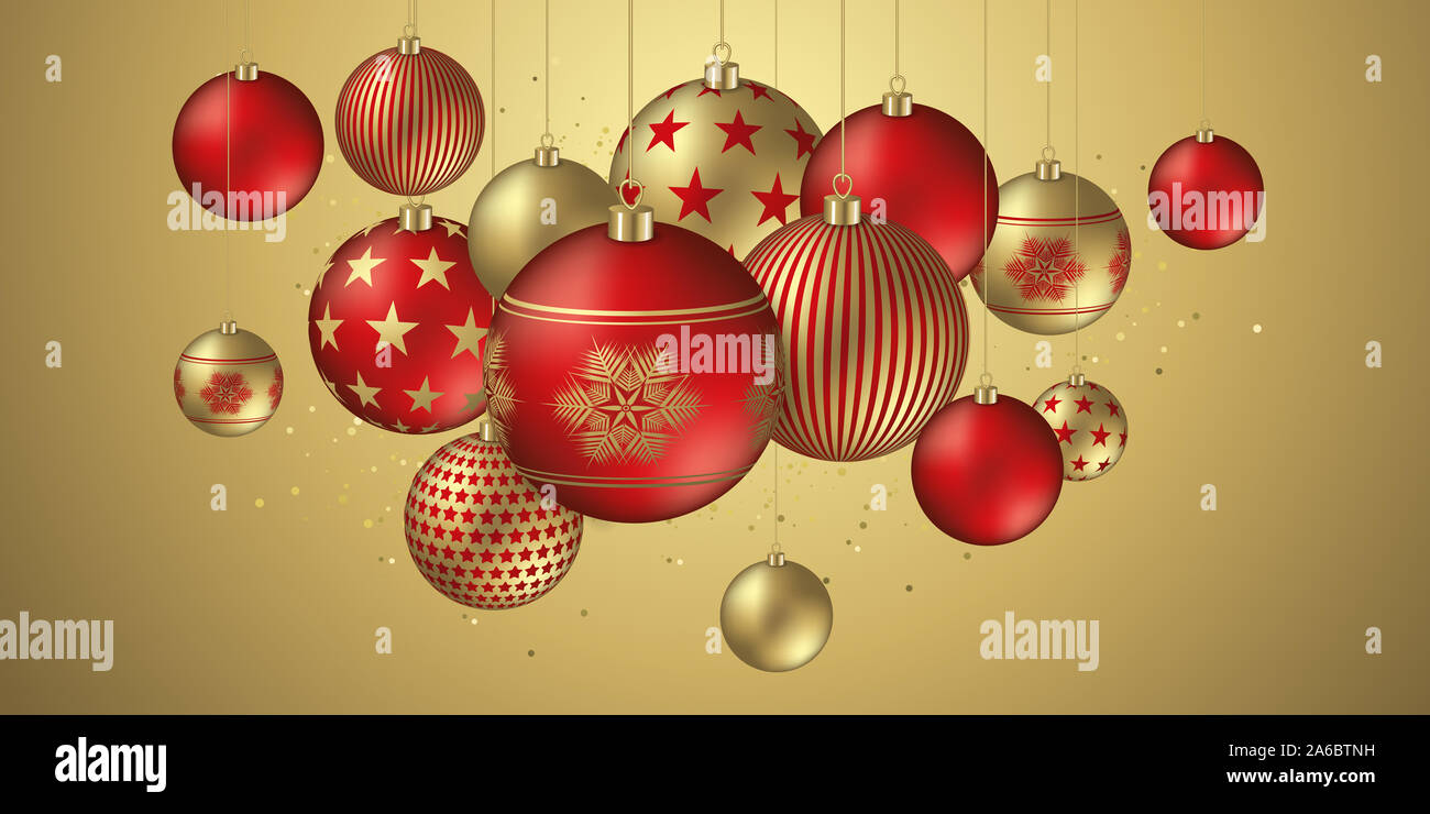 Le palle di Natale ghirlanda disegno astratto illustrazione banner Foto Stock