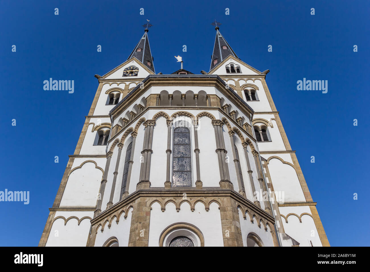 Facciata della chiesa di San Severo chiesa di Boppard, Germania Foto Stock