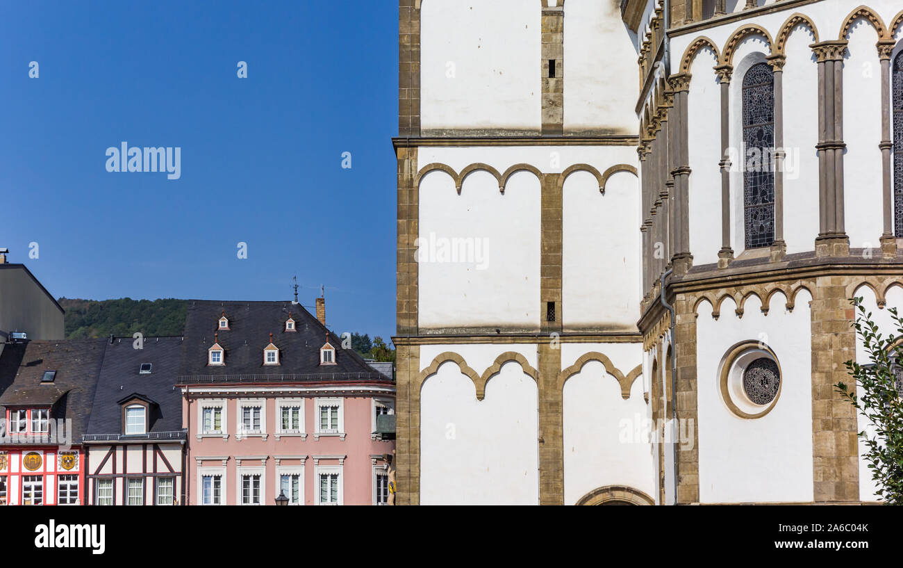 Severus chiesa e case storiche a Boppard, Germania Foto Stock