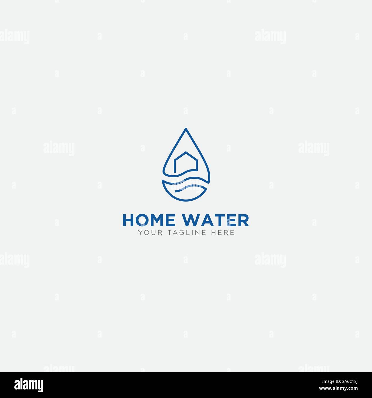 Home Acqua logo design moderno e logo home Illustrazione Vettoriale