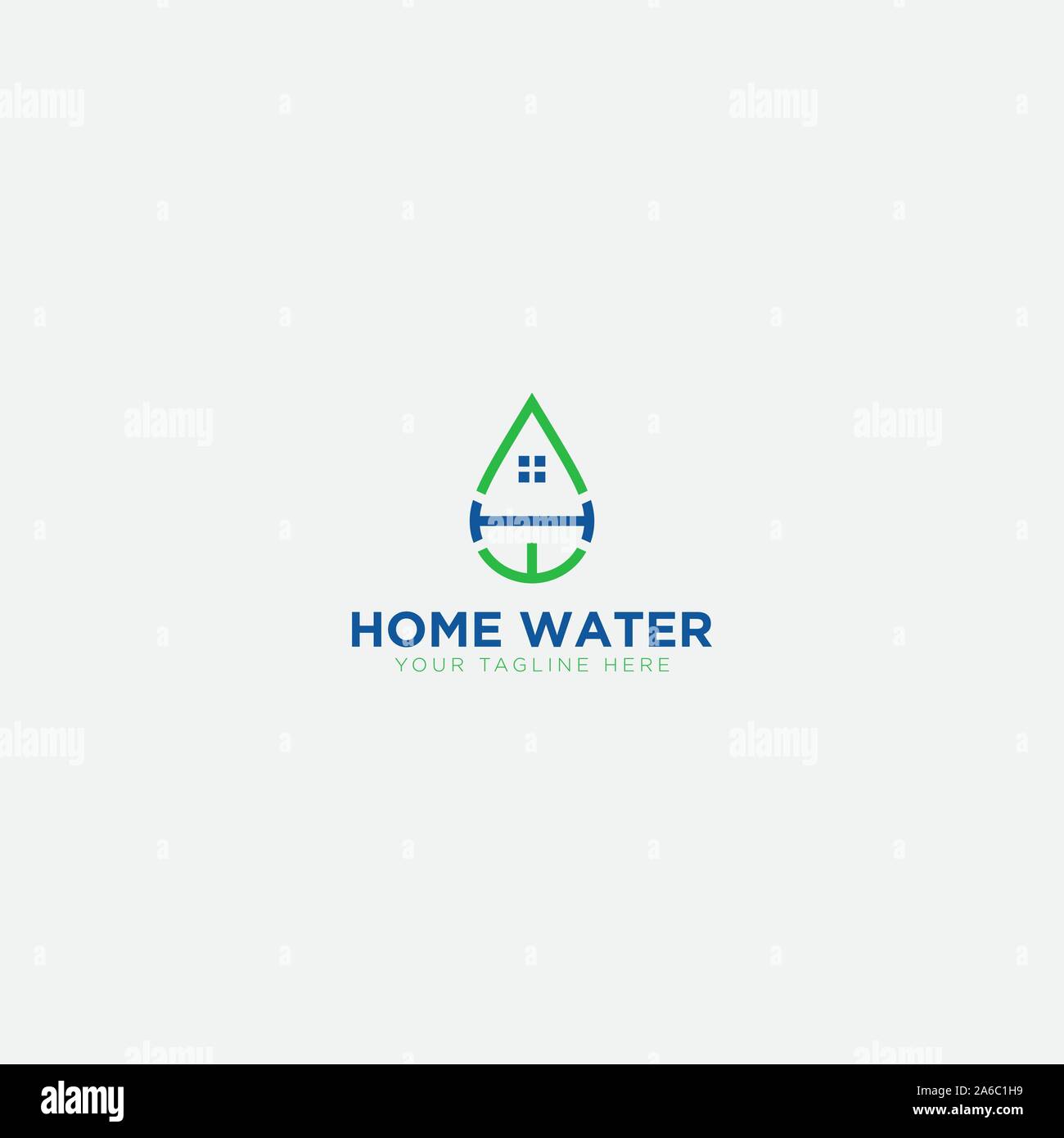 Home Acqua logo design moderno e logo home Illustrazione Vettoriale