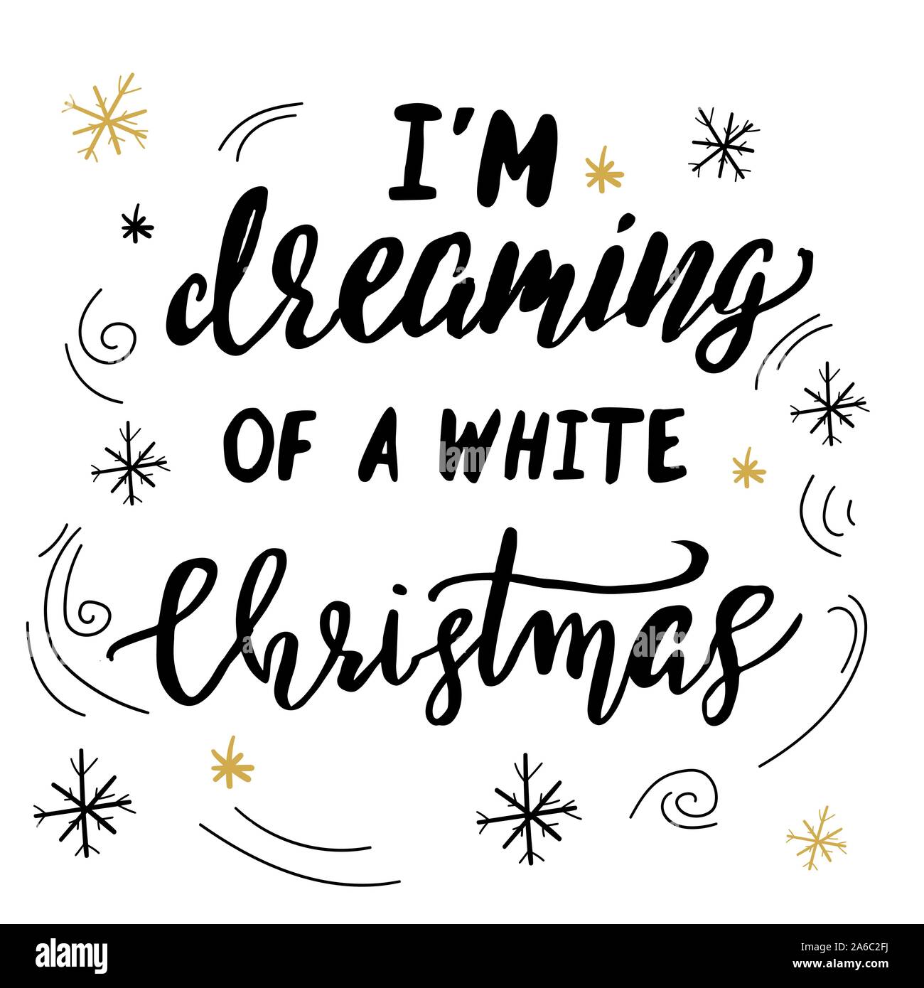 Modello di natale con scritte a mano. Illustrazione Vettoriale
