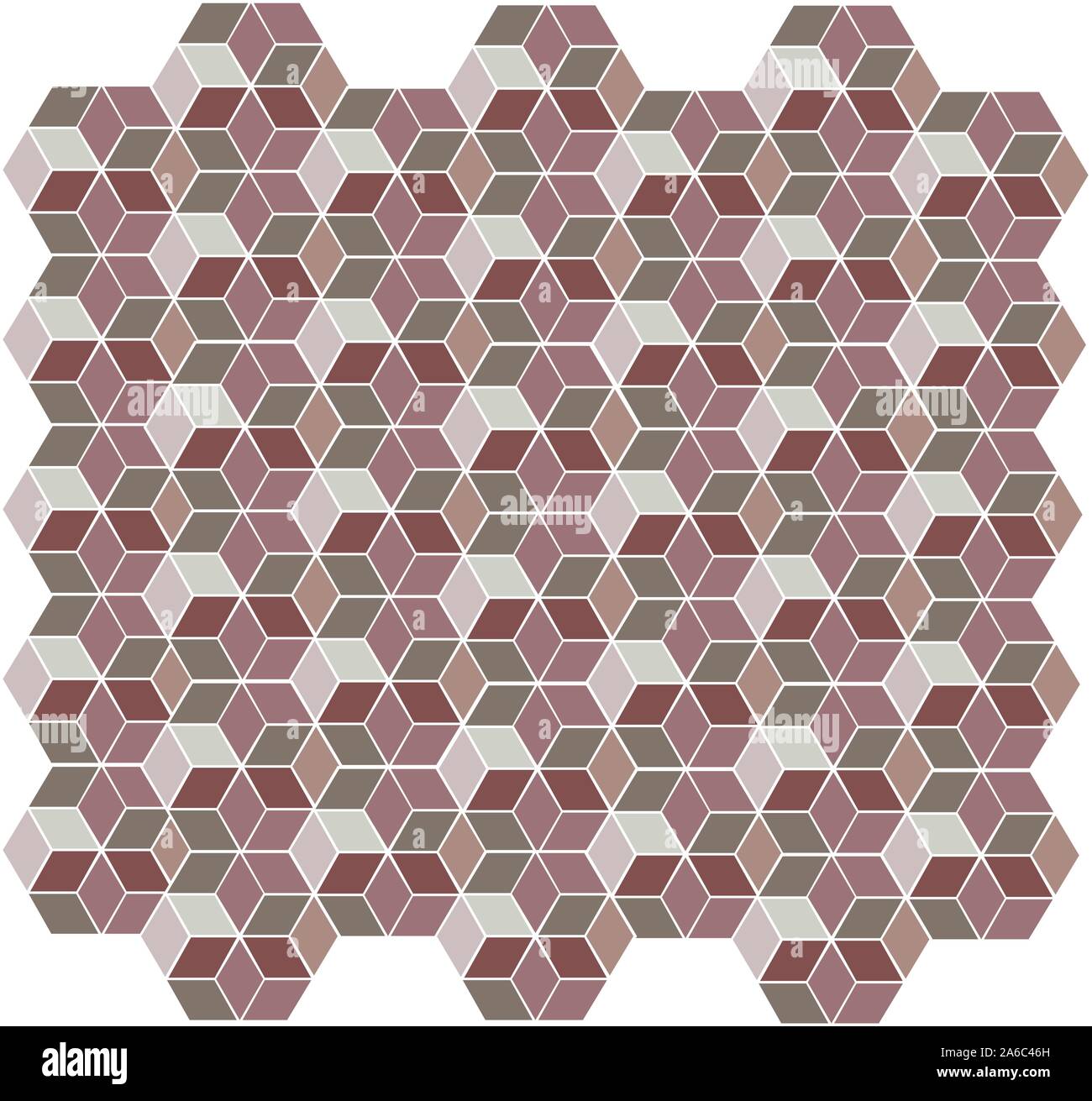 Seamless esagonale, cubi colorati geometrico mosaico Illustrazione Vettoriale