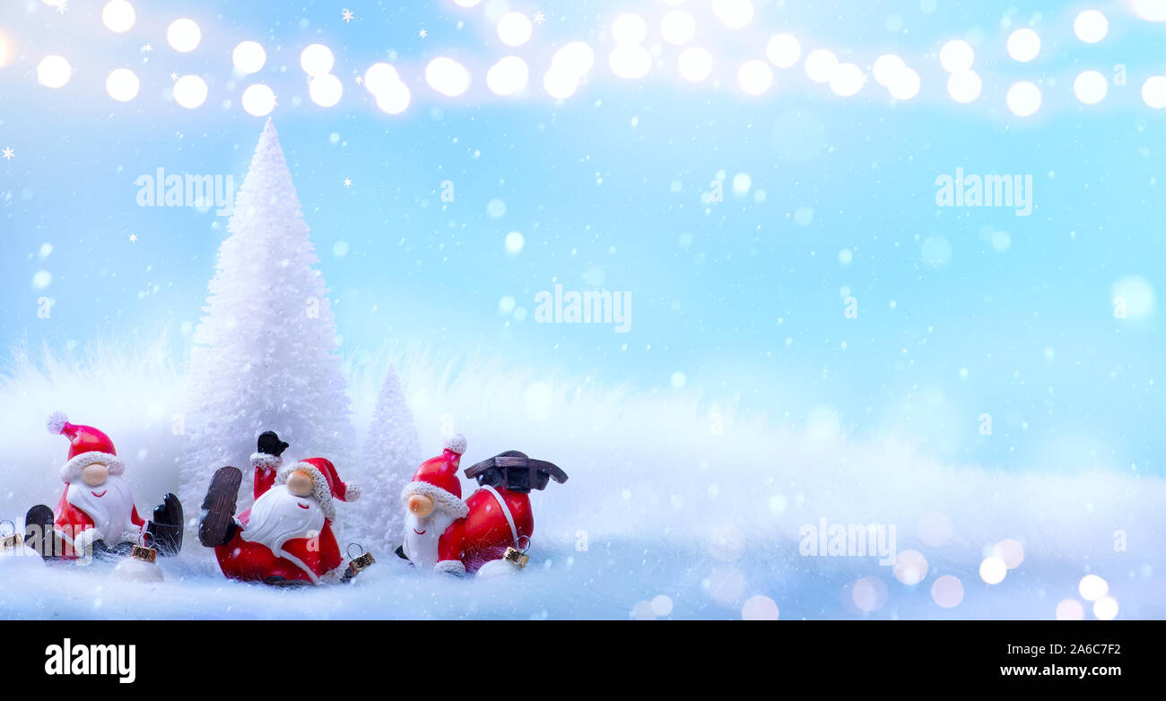 Natale sfondo bianco con decorazione per albero di Natale Foto Stock