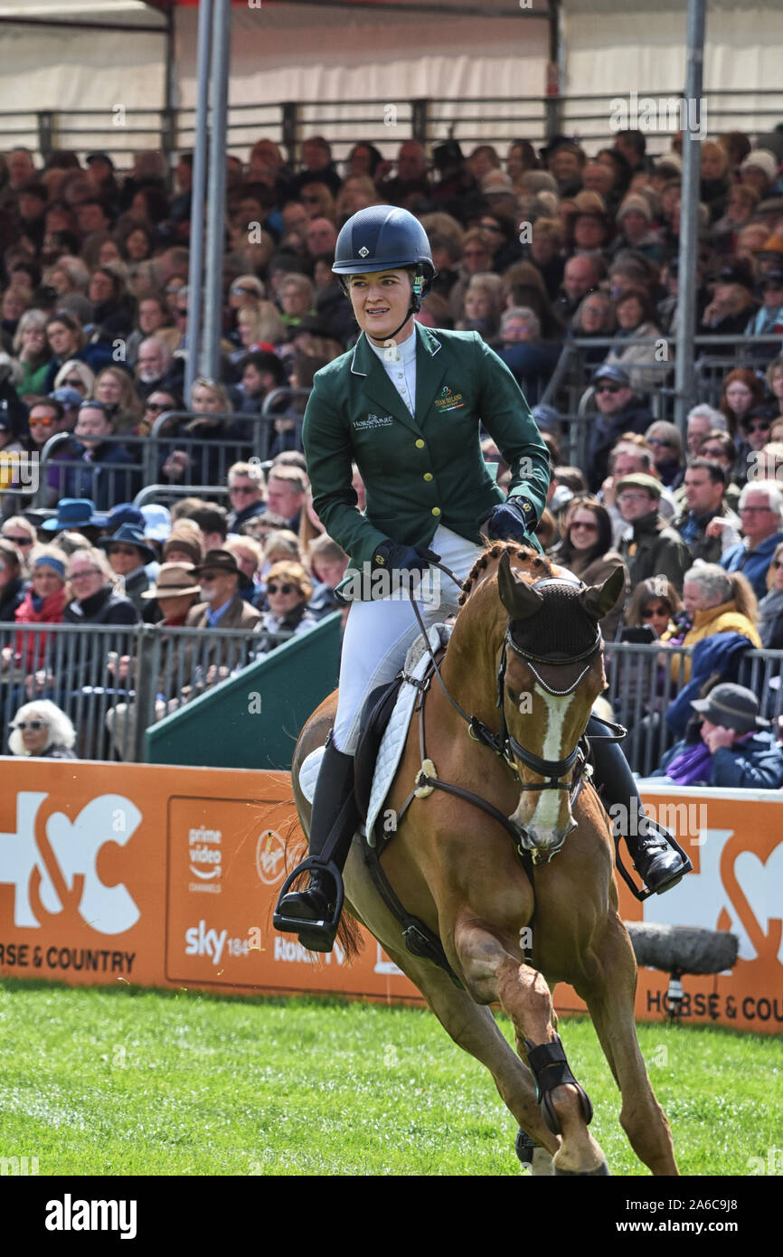 Badminton Horse Trials 5 maggio 2019 Gloucester Regno Unito Clare Abate in badminton horse trials riding Euro Prince che rappresentano l'Irlanda Foto Stock