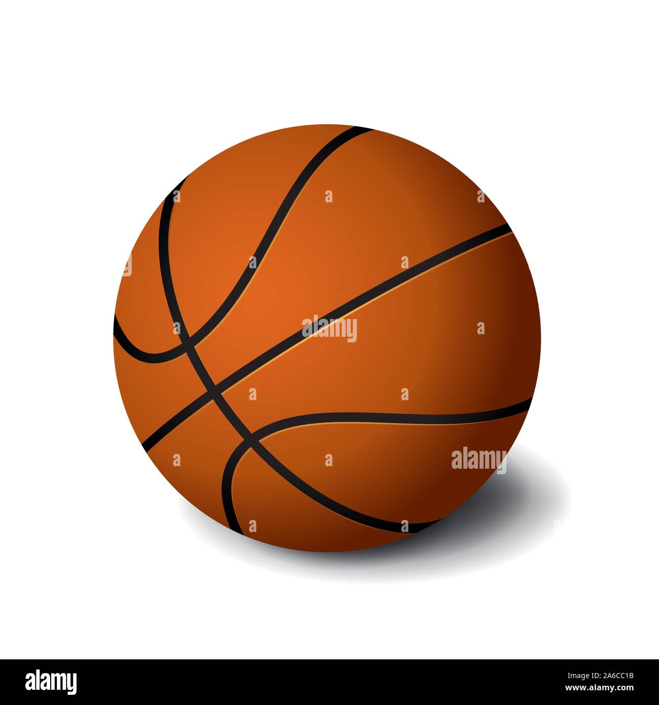 Orange basket icona a sfera isolata su sfondo bianco, attrezzature sportive, illustrazione vettoriale. Illustrazione Vettoriale