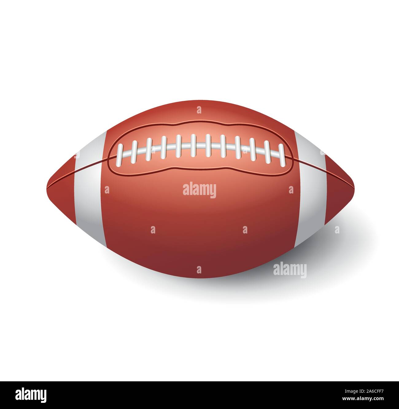 American Football Icona a sfera isolata su sfondo bianco, attrezzature sportive, illustrazione vettoriale Illustrazione Vettoriale